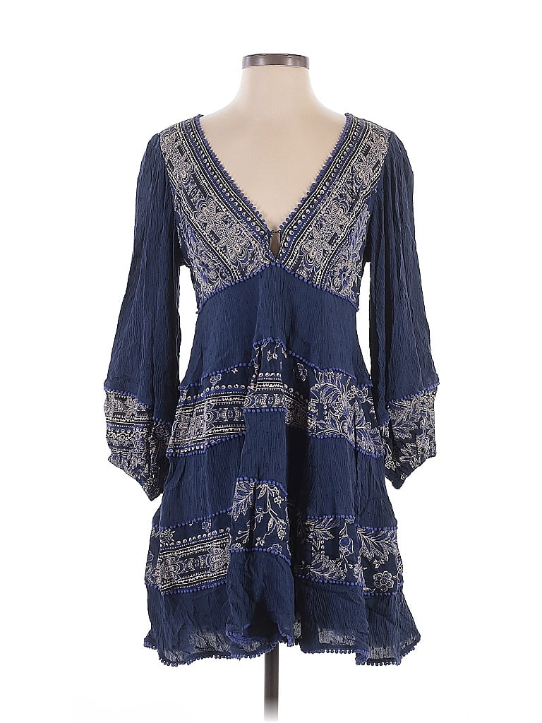 Free People Paisley Blue Casual Dress Size S - photo 1
