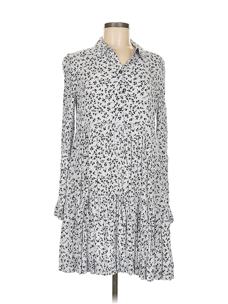 Ganni 100% Viscose Animal Print Silver Casual Dress Size EU 38 / US 8 - photo 1