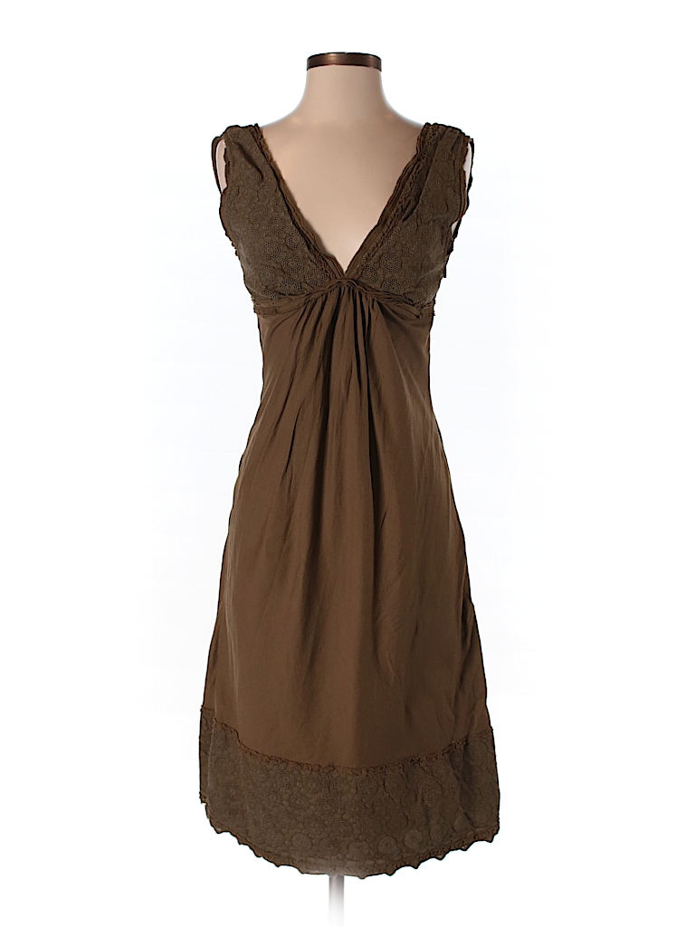 BOSS by HUGO BOSS 100% Cotton Brown Casual Dress Size 4 - photo 1