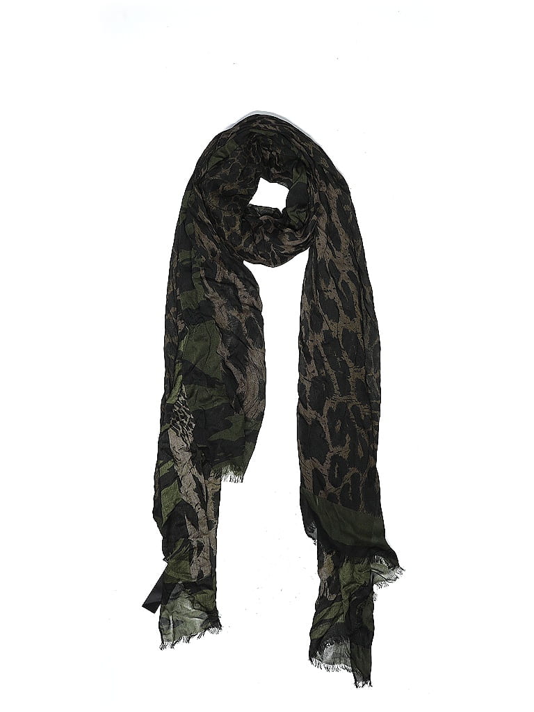 ALLSAINTS 100% Viscose Animal Print Green Scarf One size - photo 1