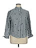 Unbranded 100% Polyester Polka Dots Gray Long Sleeve Blouse Size XL - photo 1