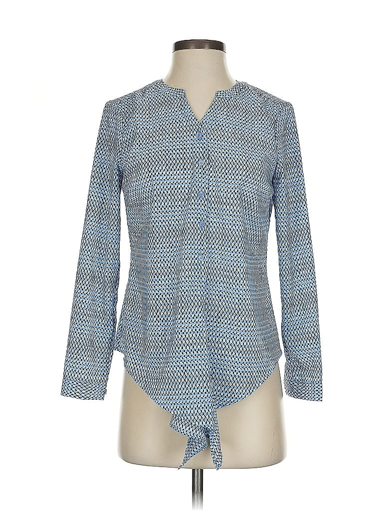 Pre-owned Talbots Long Sleeve Blouse In Blue