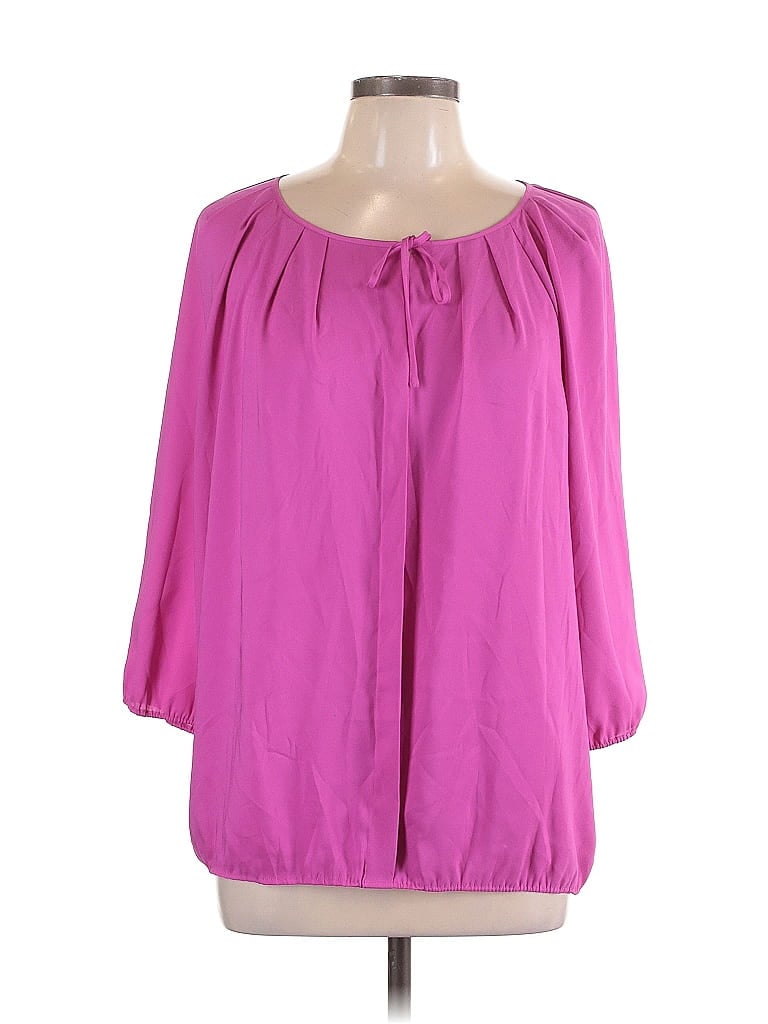 Pre-owned Ann Taylor 3/4 Sleeve Blouse In Pink