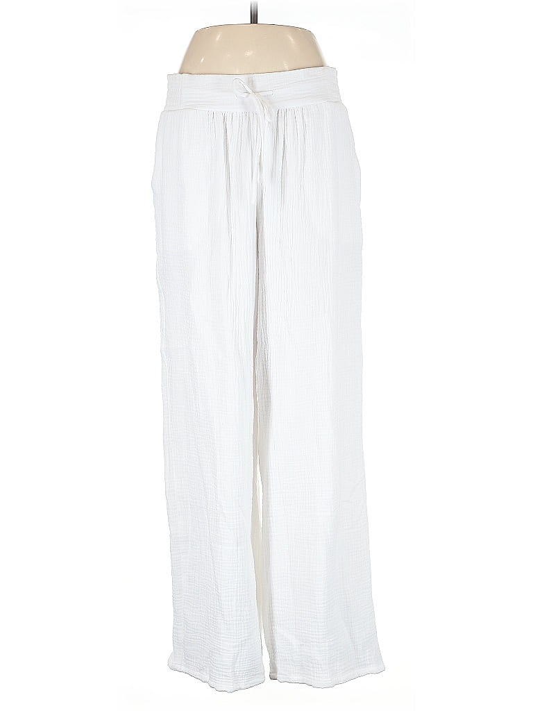 JM Collection 100% Cotton White Casual Pants Size M - photo 1