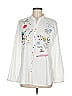 Desigual 100% Cotton Graphic White Long Sleeve Blouse Size XL - photo 1