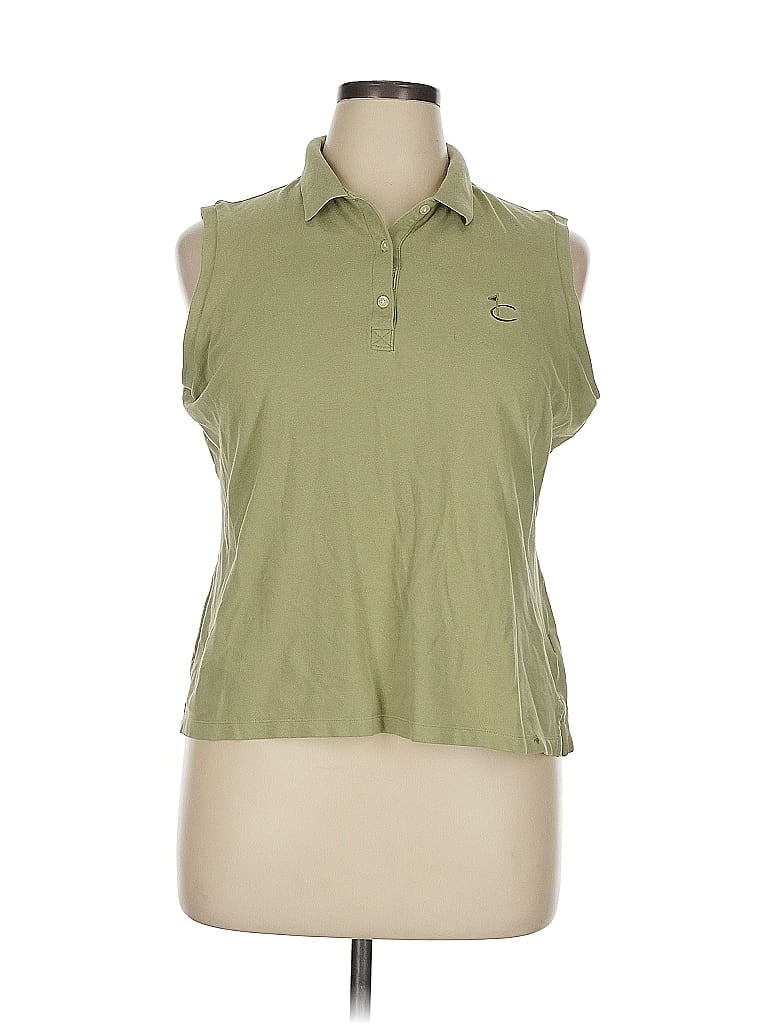 Pre-owned Cutter & Buck Short Sleeve Polo Shirt In Green