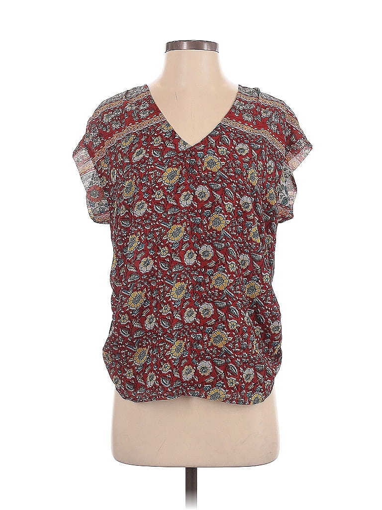 Tiny Burgundy Short Sleeve Blouse Size S - photo 1