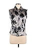 Piazza Sempione Floral Silver Sleeveless Silk Top Size EU (IT) 46 / US 10 - photo 1