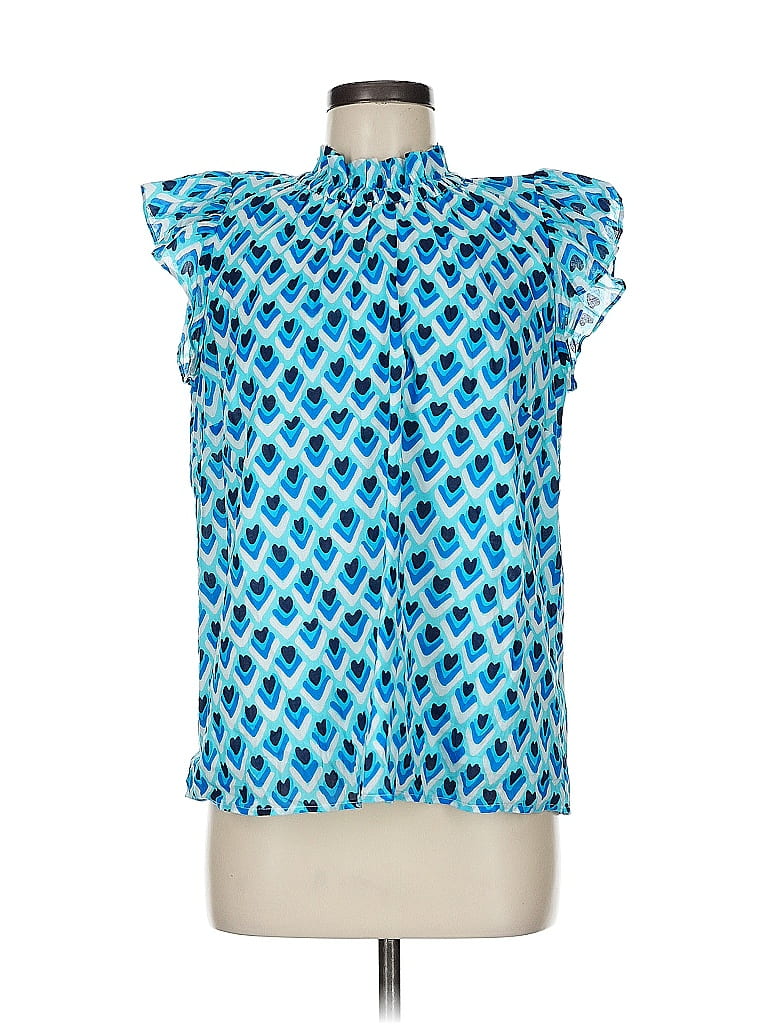 Sail to Sable 100% Cotton Blue Short Sleeve Blouse Size M - photo 1