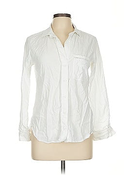 Universal Thread Solid Ivory Long Sleeve Button-Down Shirt Size S