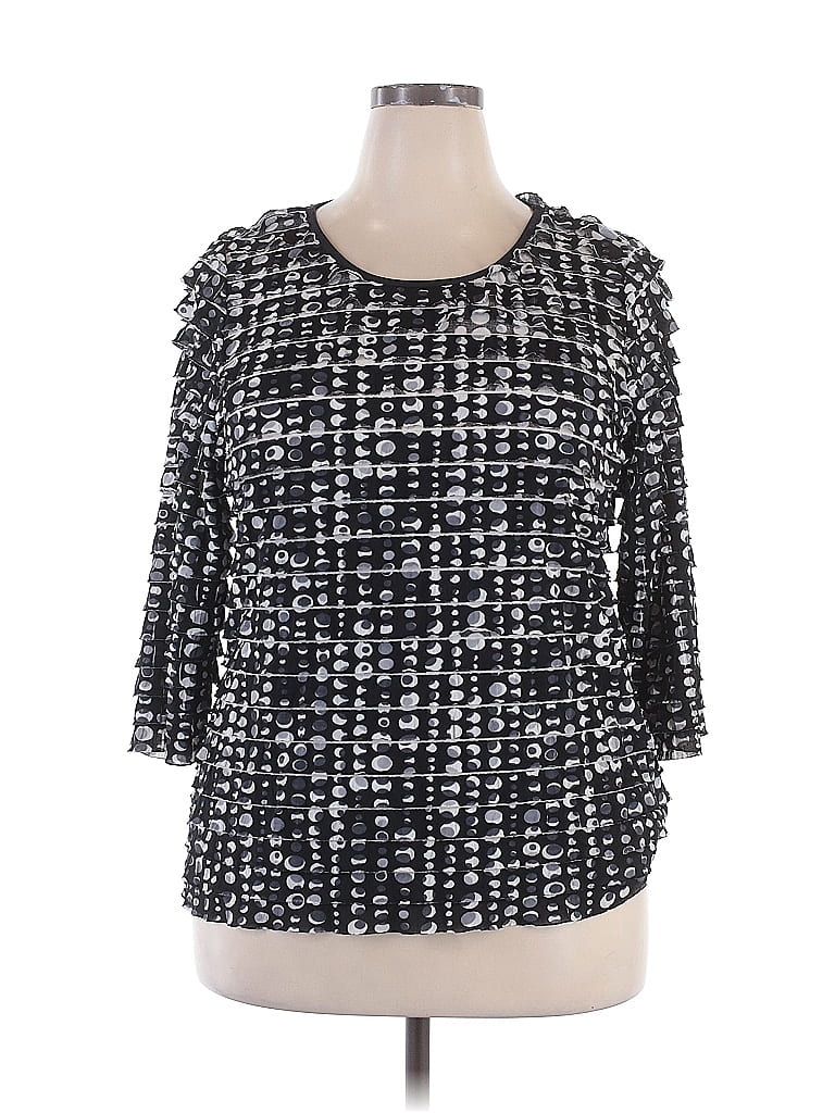 Pre-owned Elementz 3/4 Sleeve Blouse In Black