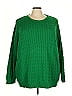 Woman Within 100% Cotton Green Long Sleeve T-Shirt Size 5X - photo 1