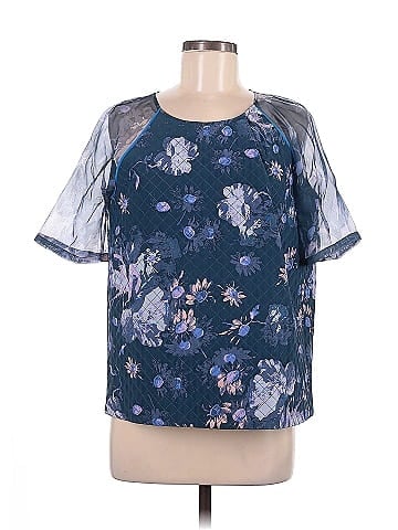 Elizabeth and James Short Sleeve Silk Top (view 1)