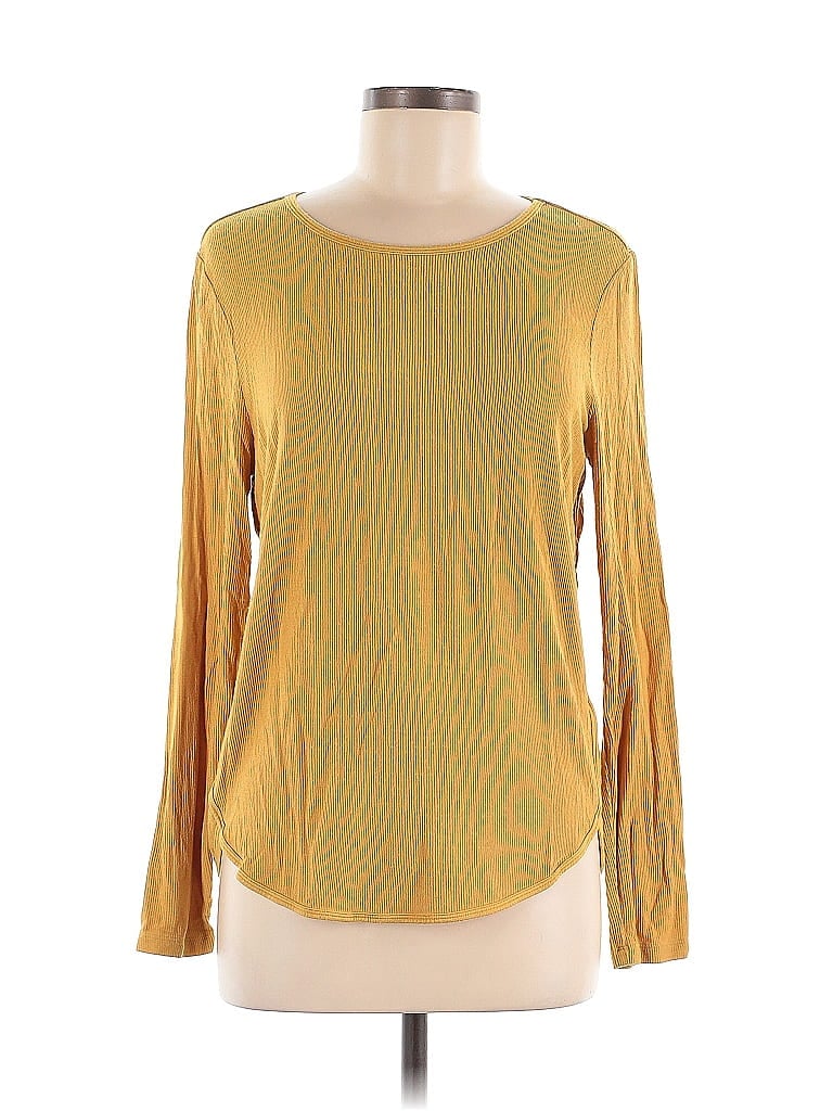 Pre-owned A Loves A Long Sleeve Top Gold Boatneck Tops