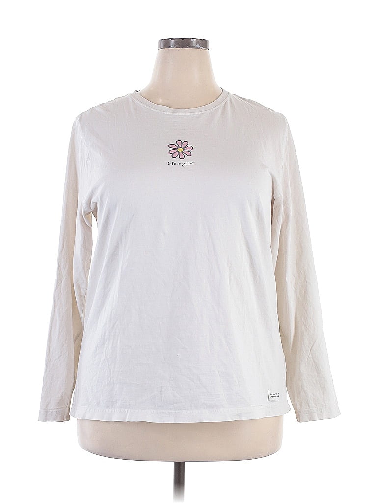Life Is Good 100% Cotton Ivory Long Sleeve T-Shirt Size XXL - photo 1