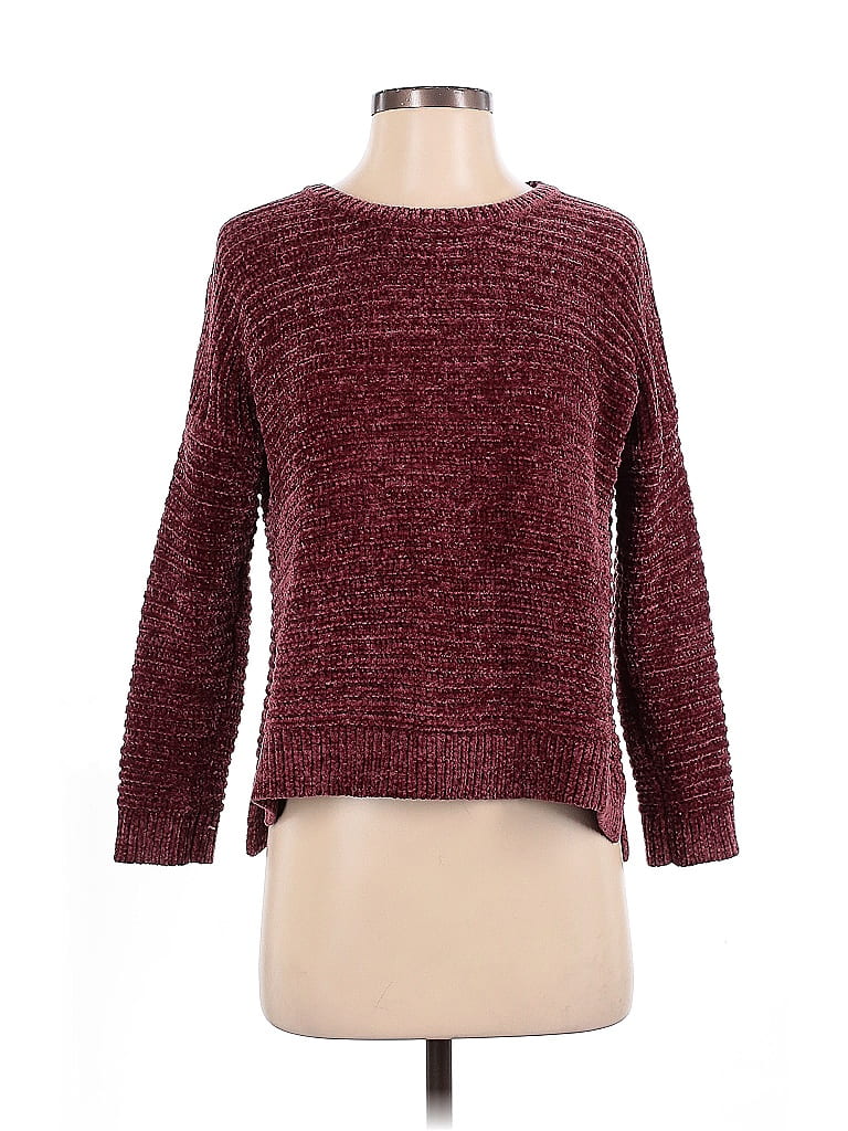 Pink Rose 100% Polyester Tweed Burgundy Pullover Sweater Size XS - photo 1