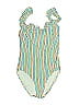 Solid & Striped Stripes Green One Piece Swimsuit Size XS - photo 1