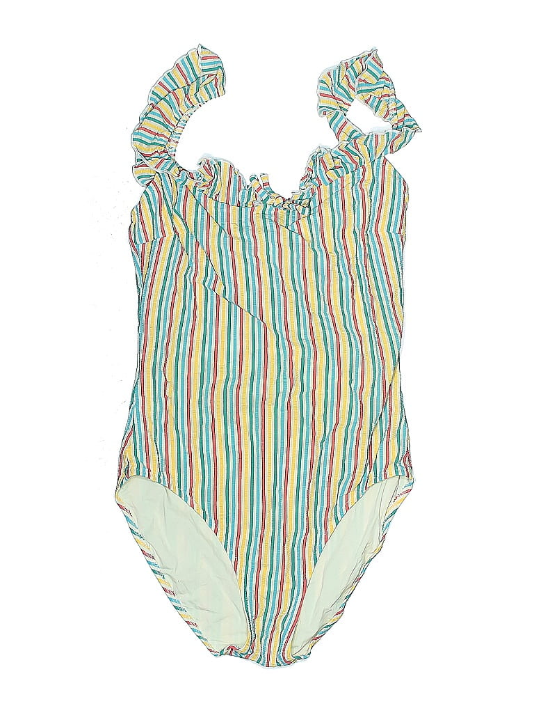 Solid & Striped Stripes Green One Piece Swimsuit Size XS - photo 1