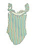 Solid & Striped Stripes Green One Piece Swimsuit Size XS - photo 2