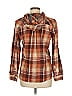 Carhartt 100% Cotton Plaid Brown Long Sleeve Button-Down Shirt Size M - photo 2