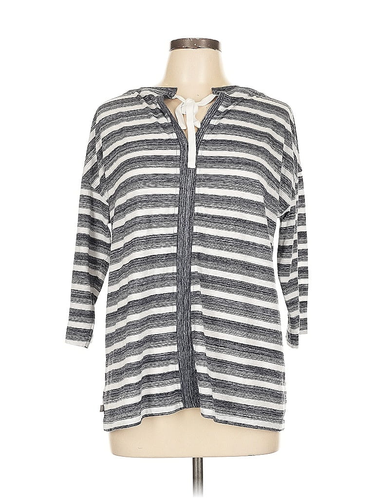 Pre-owned T By Talbots 3/4 Sleeve T-shirt In Gray