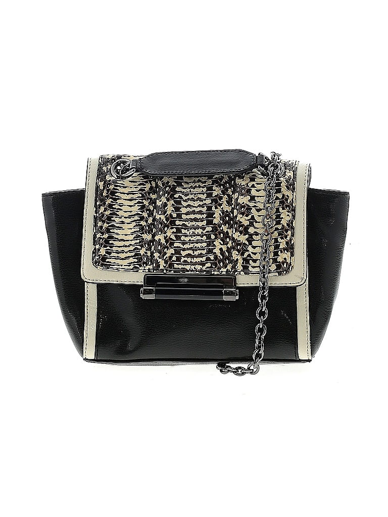 Diane von Furstenberg Graphic Animal Print Black Leather Satchel One size - photo 1