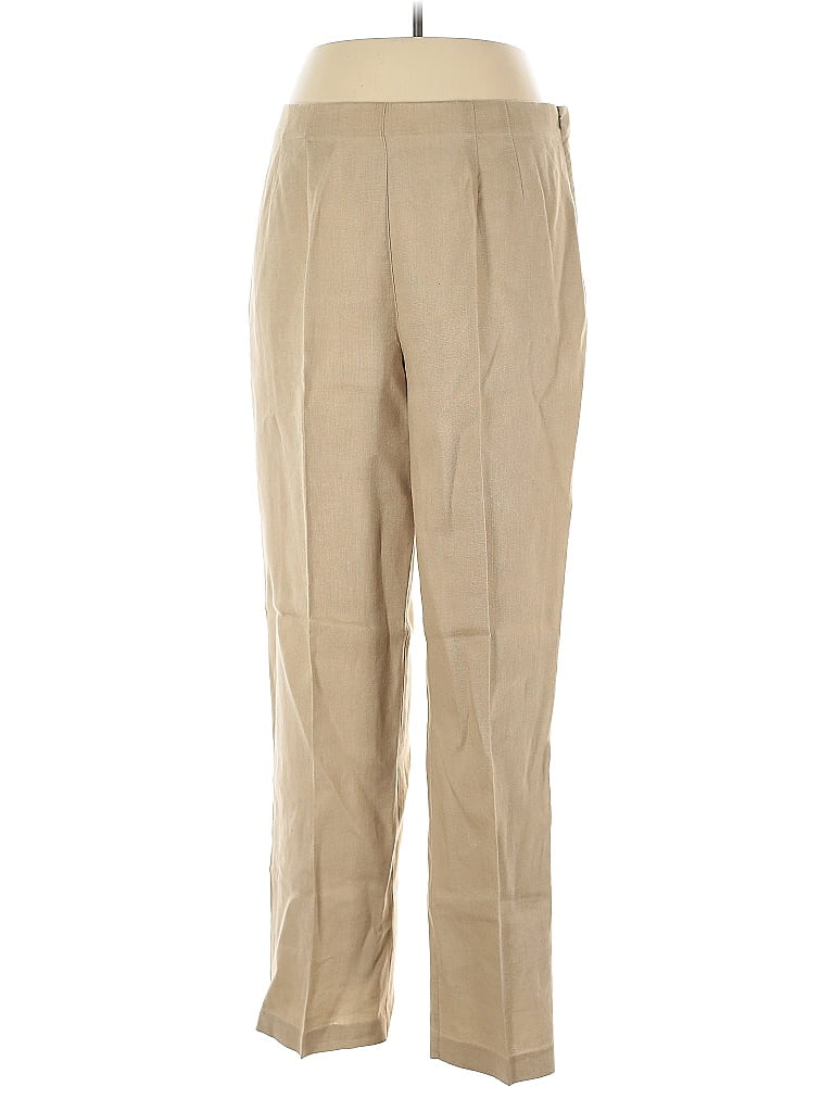 Chico's Design 100% Linen Solid Tan Linen Pants Size XL - photo 1