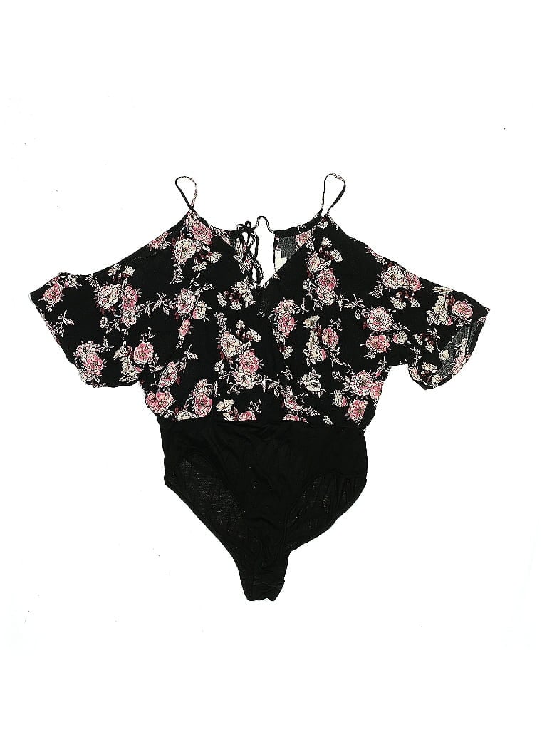 Pre-owned Astr Short Sleeve Blouse In Black