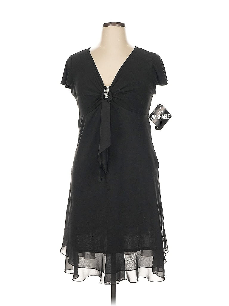 R&M Richards Black Cocktail Dress Size 16 - photo 1