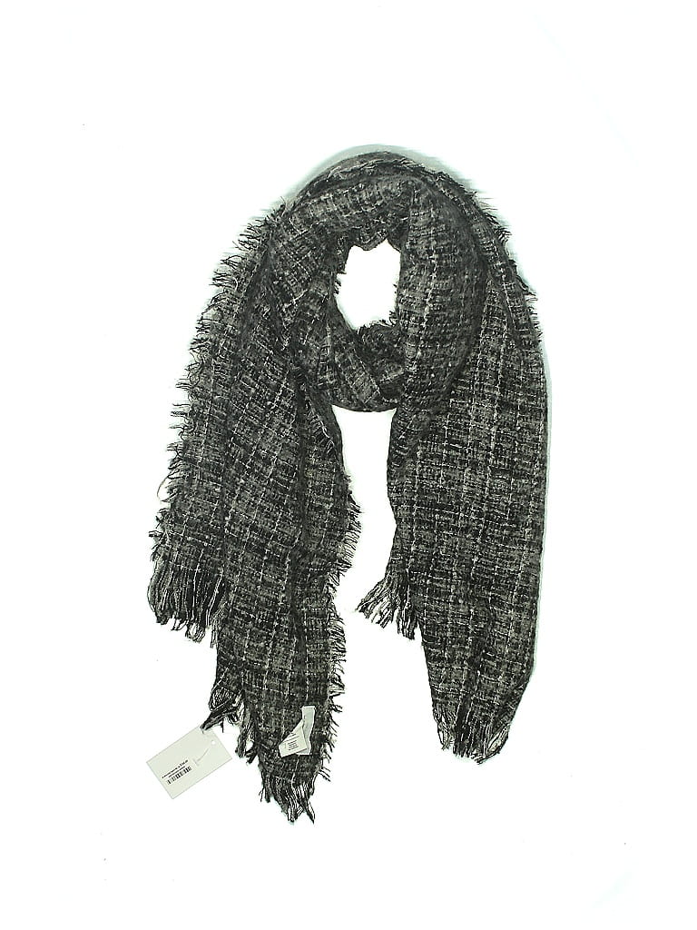 OAK + FORT 100% Polyester Tweed Gray White Scarf One size - photo 1