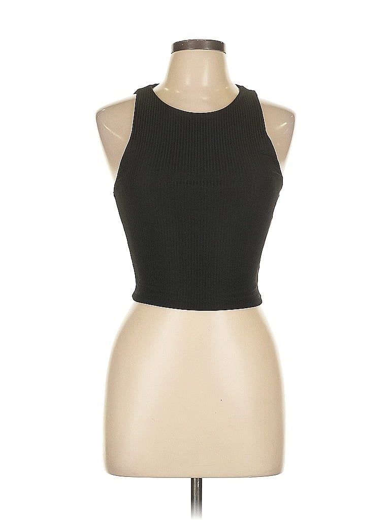 Pre-owned C'isa Sleeveless Top Black Halter Neckline Tops