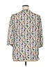 Rose + Olive 100% Polyester Floral Silver 3/4 Sleeve Blouse Size 1X - photo 2