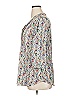 Rose + Olive 100% Polyester Floral Silver 3/4 Sleeve Blouse Size 1X - photo 5