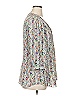 Rose + Olive 100% Polyester Floral Silver 3/4 Sleeve Blouse Size 1X - photo 4