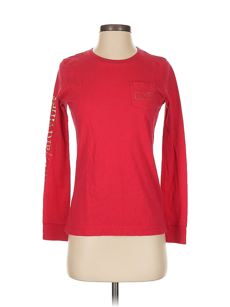 Pre-owned Vineyard Vines Long Sleeve T-shirt In Red