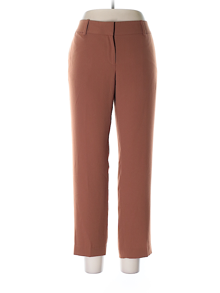 Ann Taylor LOFT 100% Polyester Solid Brown Dress Pants Size 12 (Petite ...