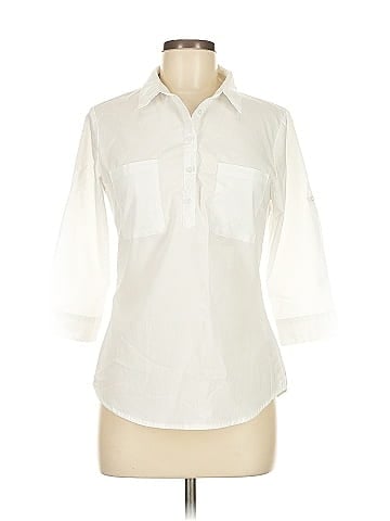 YMI 3/4 Sleeve Button-Down Shirt (view 1)