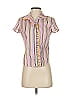 ETRO 100% Cotton Stripes Pink Short Sleeve Blouse Size EU (IT) 40 / US 4 - photo 1