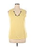 Kasper 100% Cotton Yellow Sleeveless Top Size 1X - photo 1