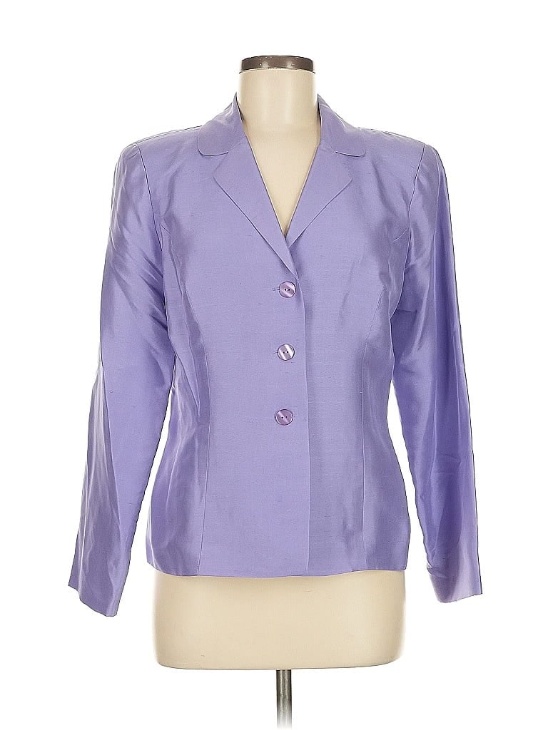 Pre-owned Coldwater Creek Silk Blazer Jacket In Purple