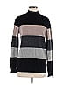 C by Bloomingdales 100% Cashmere Stripes Black Cashmere Pullover Sweater Size M - photo 1