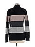 C by Bloomingdales 100% Cashmere Stripes Black Cashmere Pullover Sweater Size M - photo 2