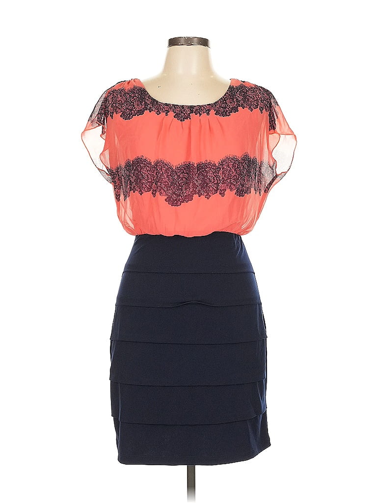 En Focus Studio Color Block Orange Cocktail Dress Size 12 - photo 1