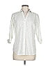Foxcroft 100% Cotton Polka Dots Ivory 3/4 Sleeve Button-Down Shirt Size 6 - photo 1