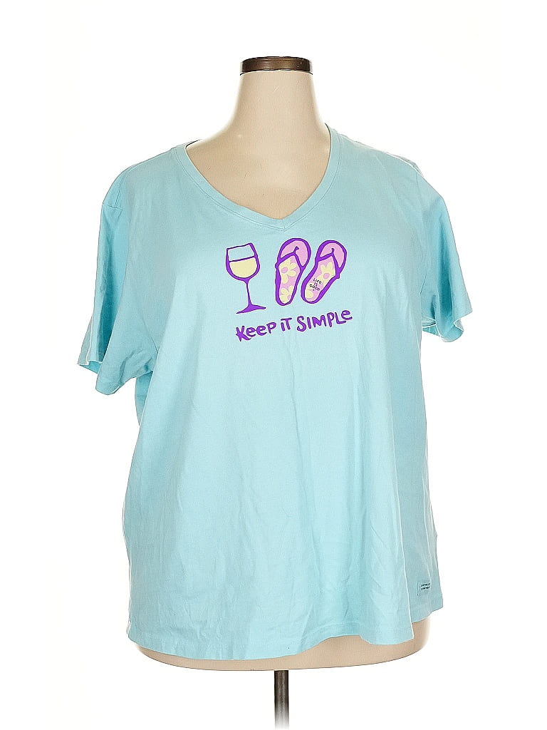 Life Is Good 100% Cotton Blue Short Sleeve T-Shirt Size 3X - photo 1