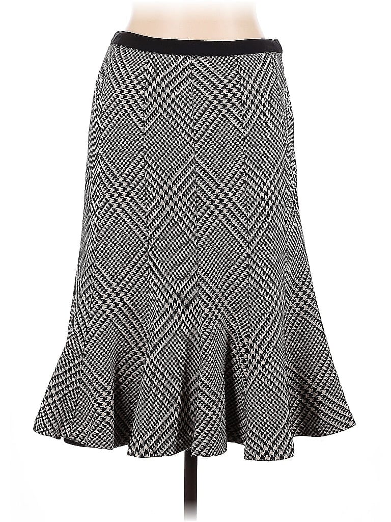 AK Anne Klein 100% Wool Chevron-herringbone Gray Wool Skirt Size 10 - photo 1