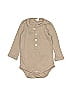 Kate Quinn Organics Solid Tan Long Sleeve Onesie Size 12-18 mo - photo 1