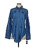 A.Z.I Jeans Stars Blue Long Sleeve Button-Down Shirt Size M - photo 1