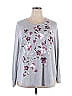 Terra & Sky Floral Gray Pullover Sweater Size 2X - photo 1