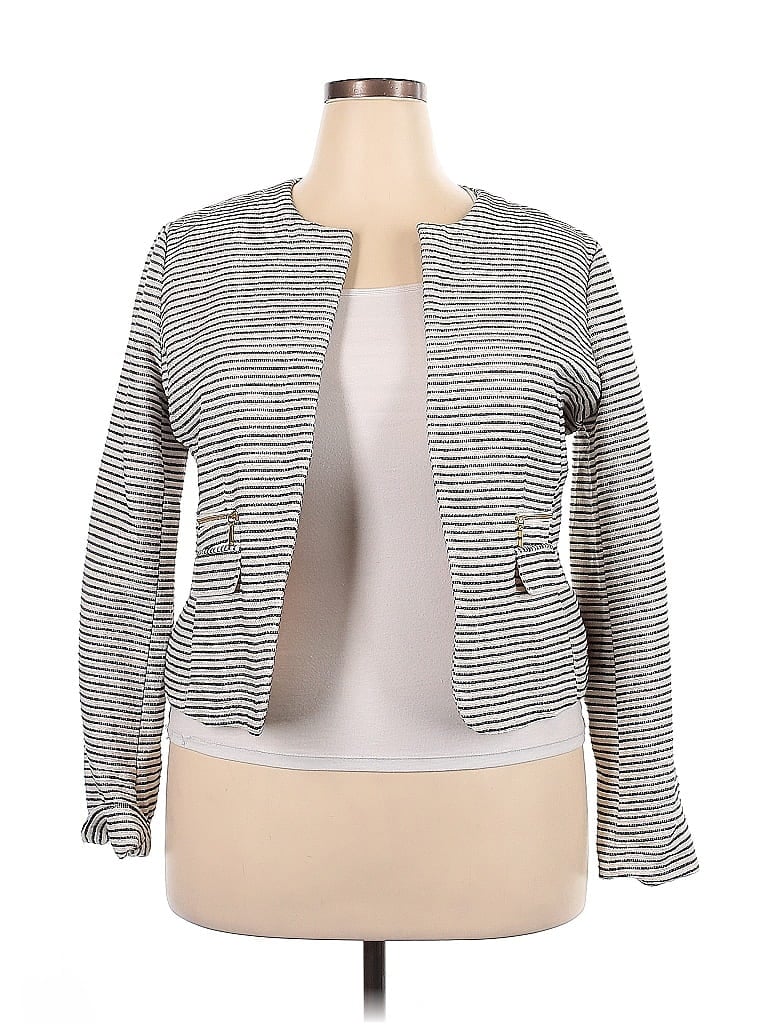 Katherine Barclay Stripes Gray Blazer Size XL - photo 1